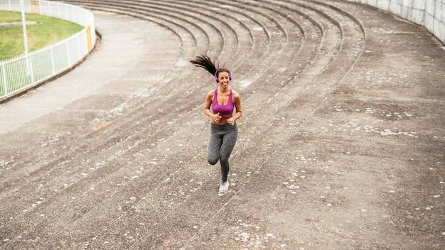 Enjoying jog outdoors