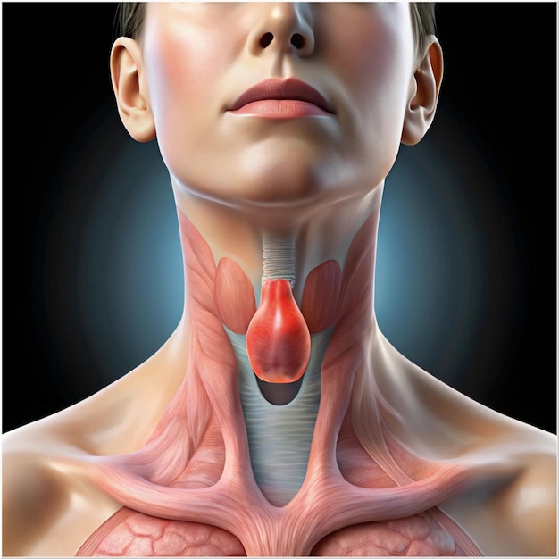 Photo enlarged thyroid gland depicted in detailed thyroid gland enlargement health medical conditio