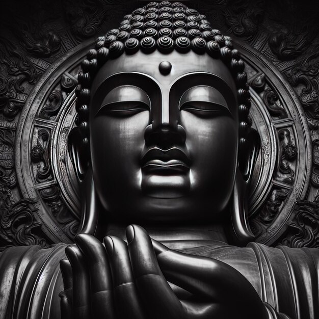 Photo enlightened buddha statue