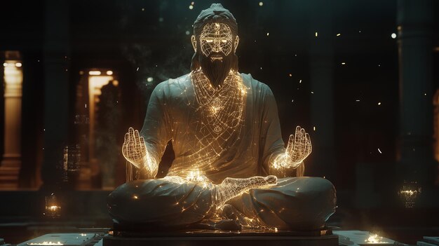 Enlightened Statue in Meditation