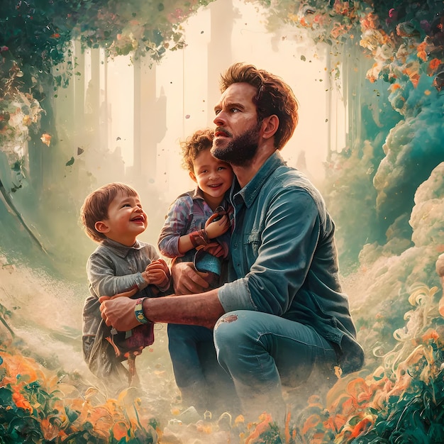 Ensure each illustration is filled with emotion and captures the unique bond between fathers and the