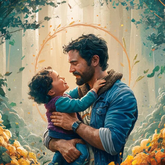 Ensure each illustration is filled with emotion and captures the unique bond between fathers and the