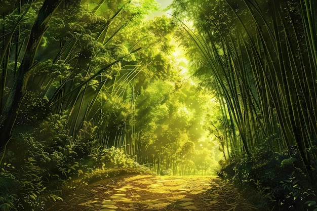 Entering the bamboo forest path