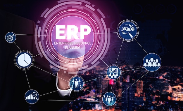 Enterprise Resource Management ERP software system for business resources plan