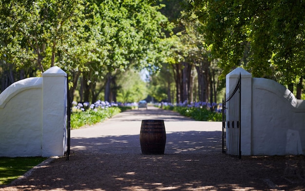 Entrance to the Boschendal Wine Estate in Western Cape South Africa