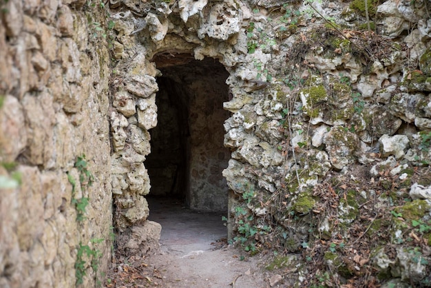 Entrance of cave houses in the mountain