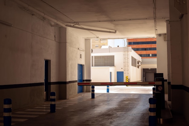 Entrance Gate to underground Garage Parking Automobile Parking in Valencia July 01 2022 Spain