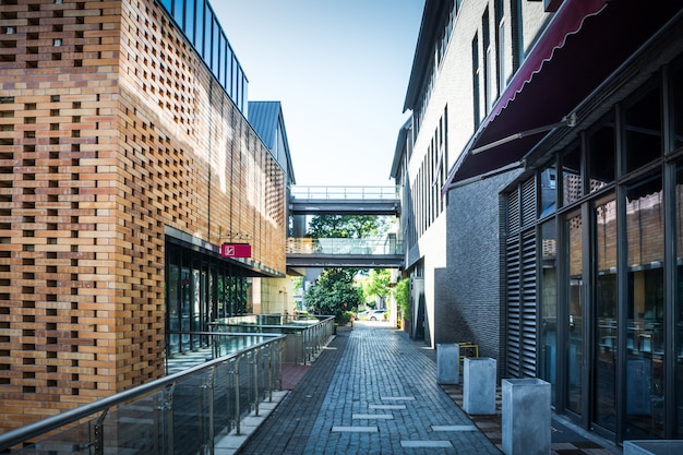 Entrance of modern office building