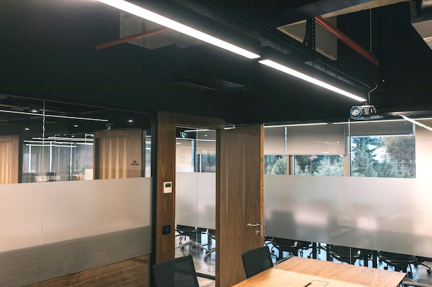 Entrance to the reception of a company a empty office or desk and chair