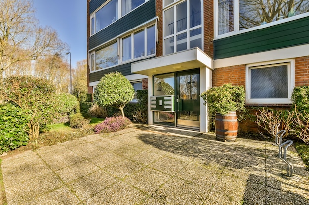 The entrance to the Residential building