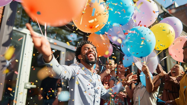 An entrepreneur celebrating the successful launch of their business with a ribboncutting