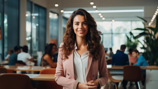 Entrepreneur young woman looking at camera ai generated portrait image