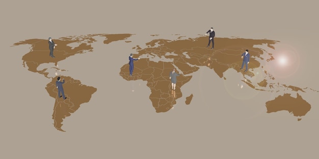 Entrepreneurs Connecting People from Around the World and World Map People and Activities