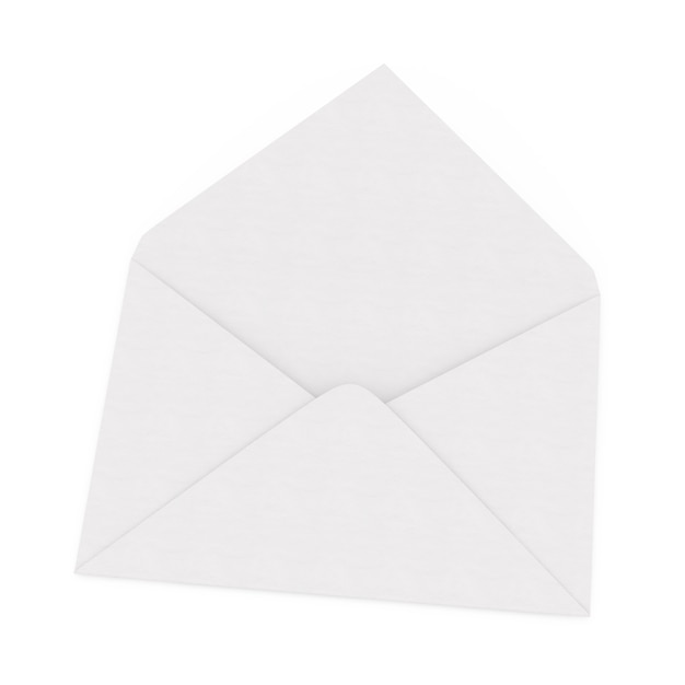 Envelope open on white isolated