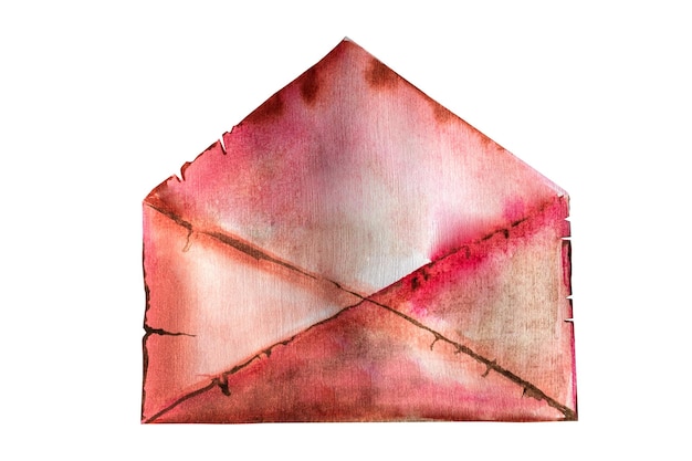 The envelope Watercolor illustration Watercolor drawing of an envelopeTo create the design of postcards