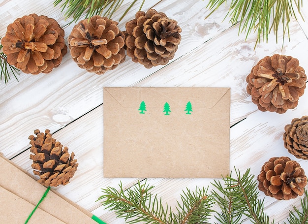 envelope with christmas symbols