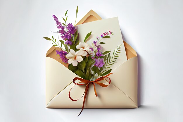 Envelope with flowers