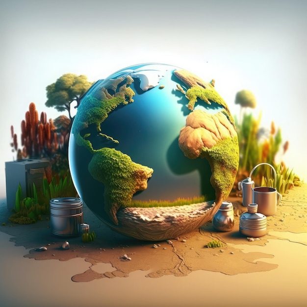 environment Earth Day planet nature concept for social media post banner and background design