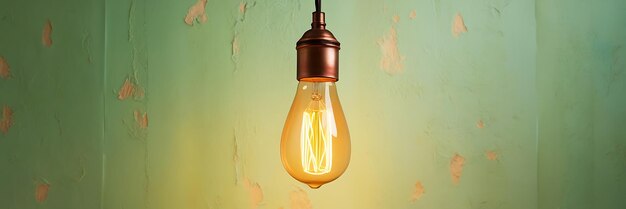 Photo environment friendly light bulb on green background green energy technology environmentally sustainable renewable energy