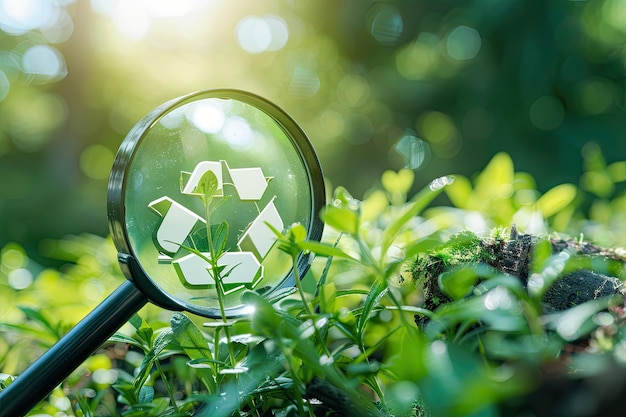 Environmental Care Concept with Magnifying Glass Icon