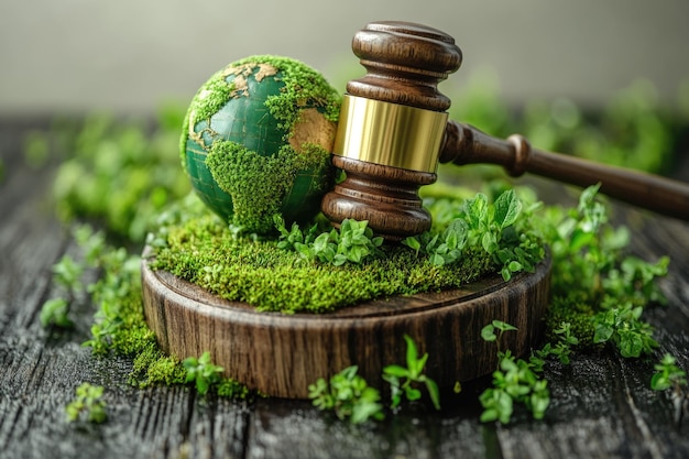 Photo environmental law and green policies esg concepts ecofriendly legislation and earth protection