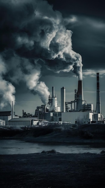 Environmental pollution and factory exterior