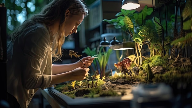 Photo environmental scientist researching flora and fauna