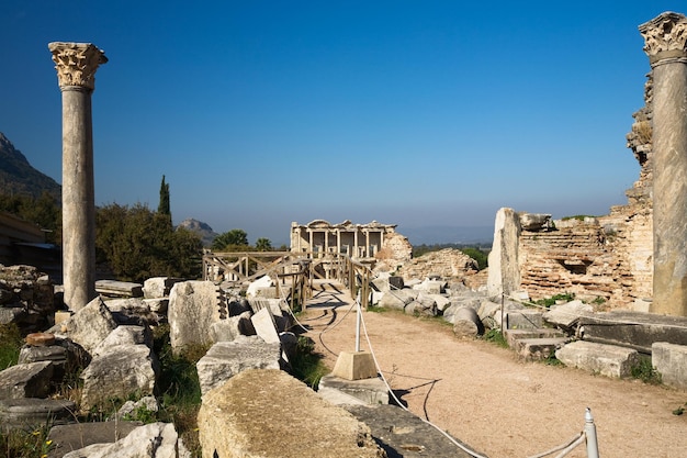 Ephesus, Turkey, observation platform, Celsus Library on background