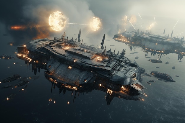 Epic battles between capital ships