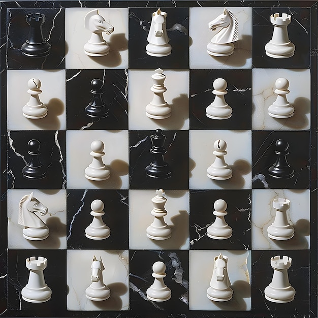 Photo epic chess battle a strategic clash of minds on the grand chessboard