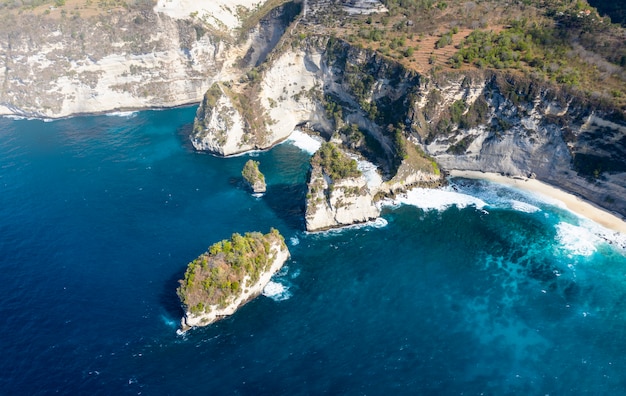 Epic Drone Shot of Nusa Batumategan Thousand Islands at Nusa Penida, Bali - Indonesia