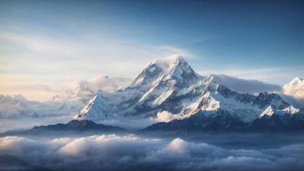 Epic Himalayan Majesty Dhaulagiri and Machapuchare Above the Clouds