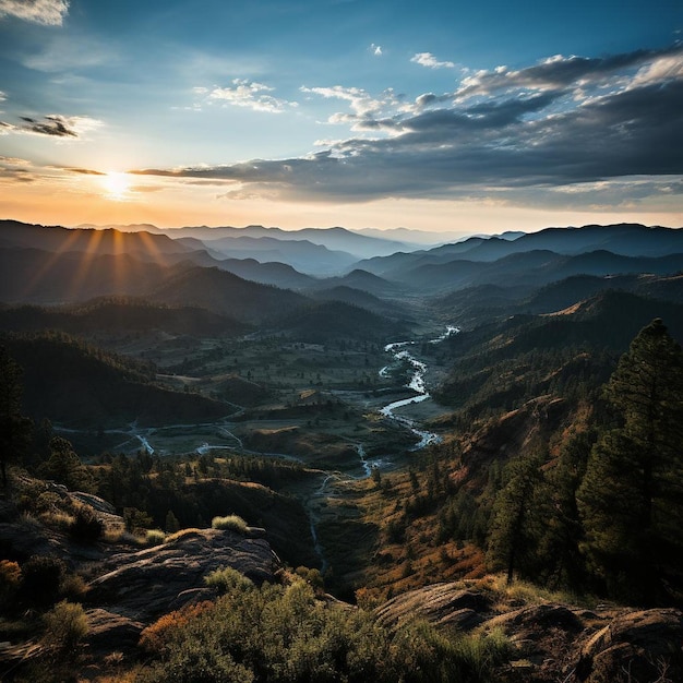 Epic Mountain Vista Vignettes Mountain Landscape Photo