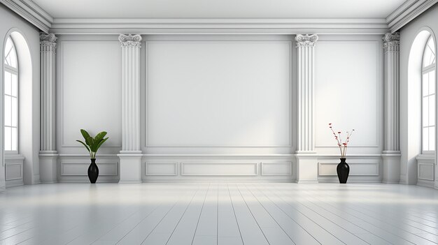 Epic Pixar Style White Room Background