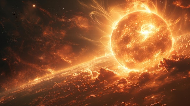 Epic Sun Surface Flare Prominence Solar System Majestic Sunbeam Solaris Flame Fireball Eruption