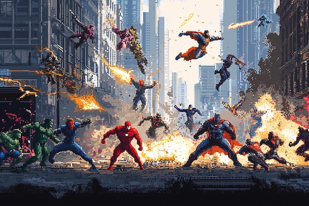 Epic Superhero Battle in the Heart of a City