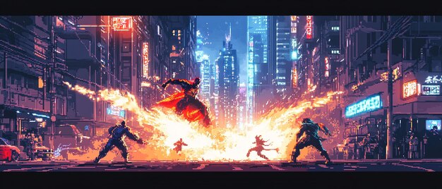 Epic Superhero Battle in the Heart of a City