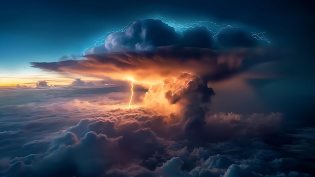 Photo epic thunderstorm cloudscape