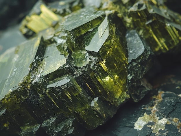 Epidote mineral with greenishbrown color rough and natural