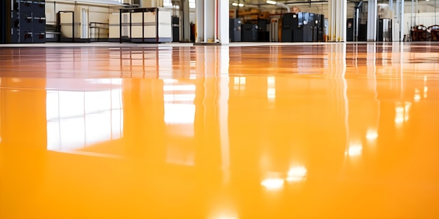 Photo epoxycoated floor suitable for hangars or parking areas concept epoxy flooring hangar flooring parking area flooring high strength coating industrial epoxy solutions