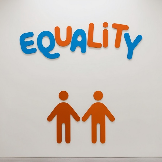 Equality Lettering Featuring Toy Man and Woman