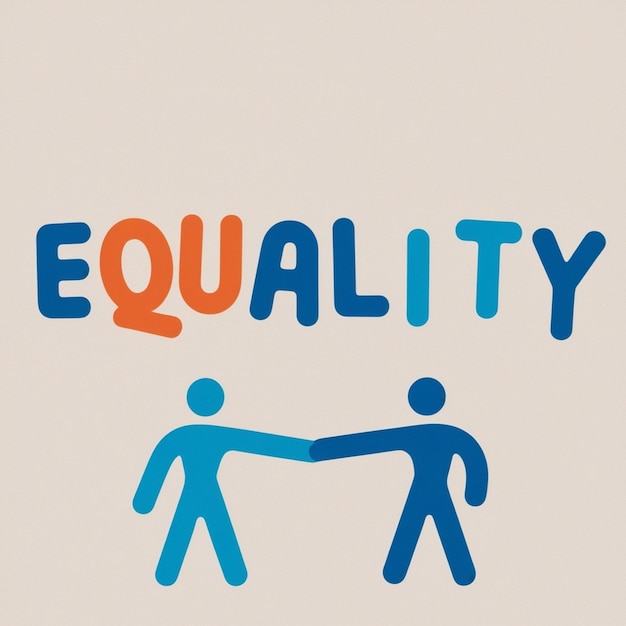 Photo equality lettering featuring toy man and woman