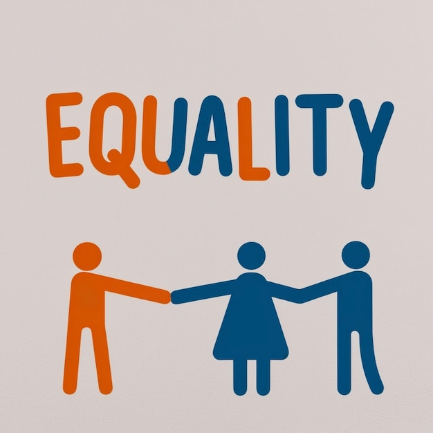 Photo equality lettering featuring toy man and woman