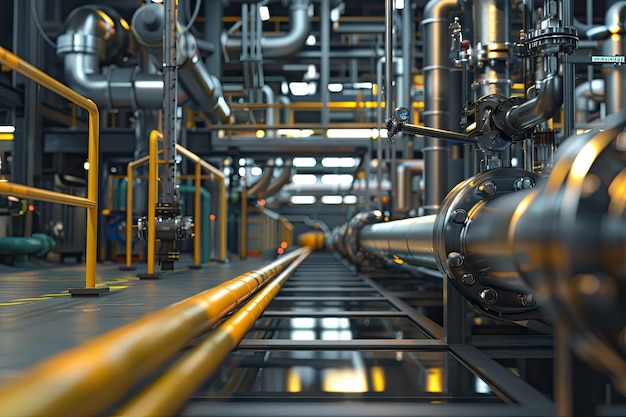 Equipment cables and piping as found inside of a modern industrial power plant