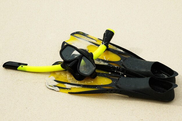 Photo equipment for snorkeling on the beach