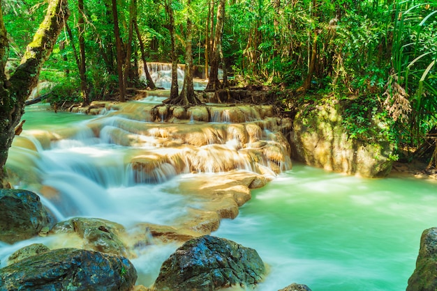 Erawan Waterfall, Erawan National Park at Kanchanaburi in Thailand