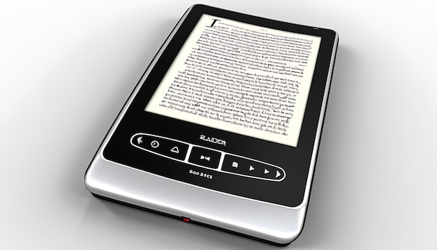 Photo ereader displaying a book with a white background