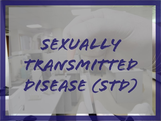 Erectile Dysfunction and Sexually transmitted diseases (STDs) word  medical and health concept.