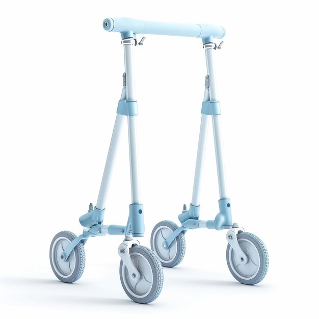 Photo ergonomic medical crutch with wheels for enhanced mobility and support