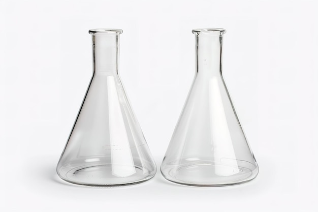 Photo erlenmeyer flasks isolated in transparent background